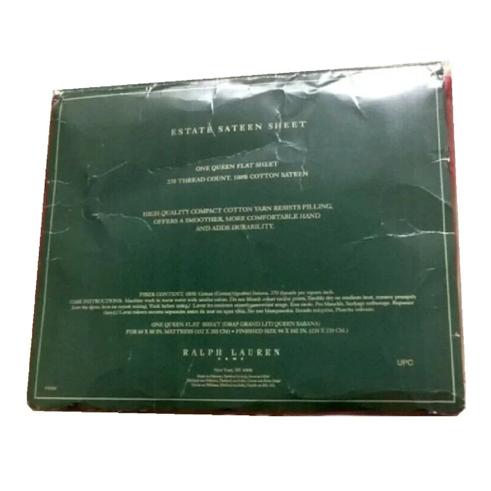 htf brand new Ralph Lauren DAMASK RED 370 TC 100% Cotton QUEEN Flat Sheet